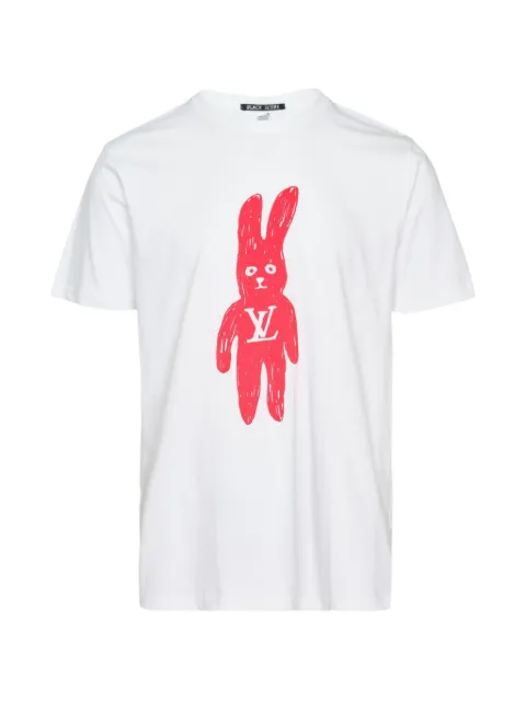 Black Score bunny-print T-shirt