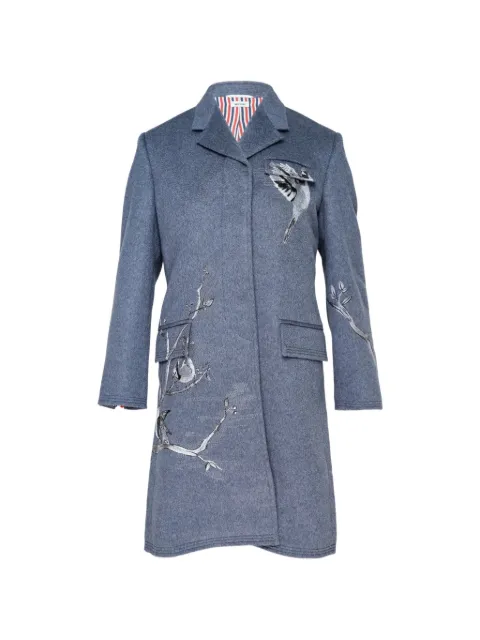 Thom Browne embroidered Chesterfield coat