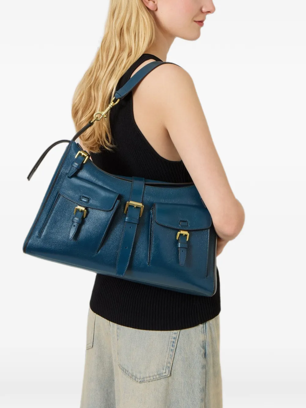 Mulberry Roxanne schoudertas met gespdetail Blauw