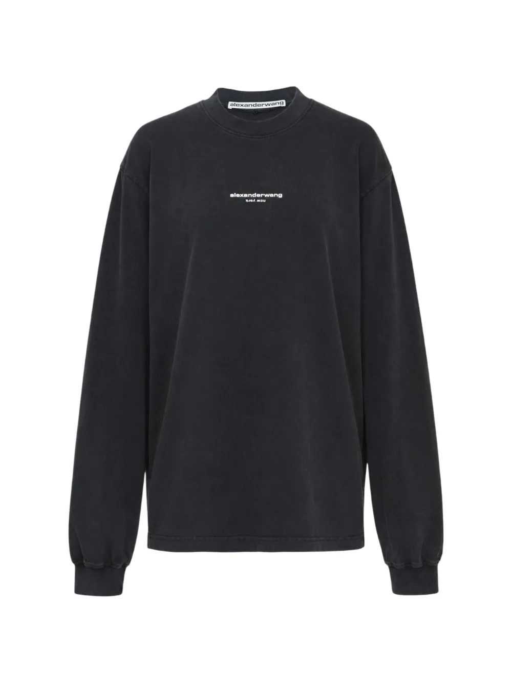 Alexander Wang Logo-print Long-sleeve T-shirt In Black