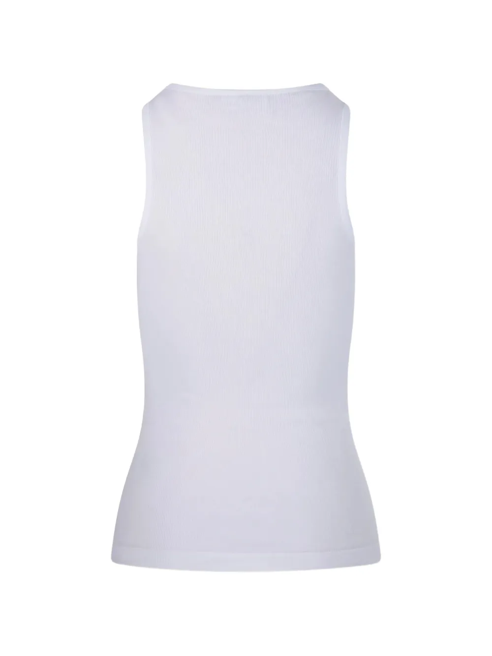 GANNI Geribbelde tanktop Wit