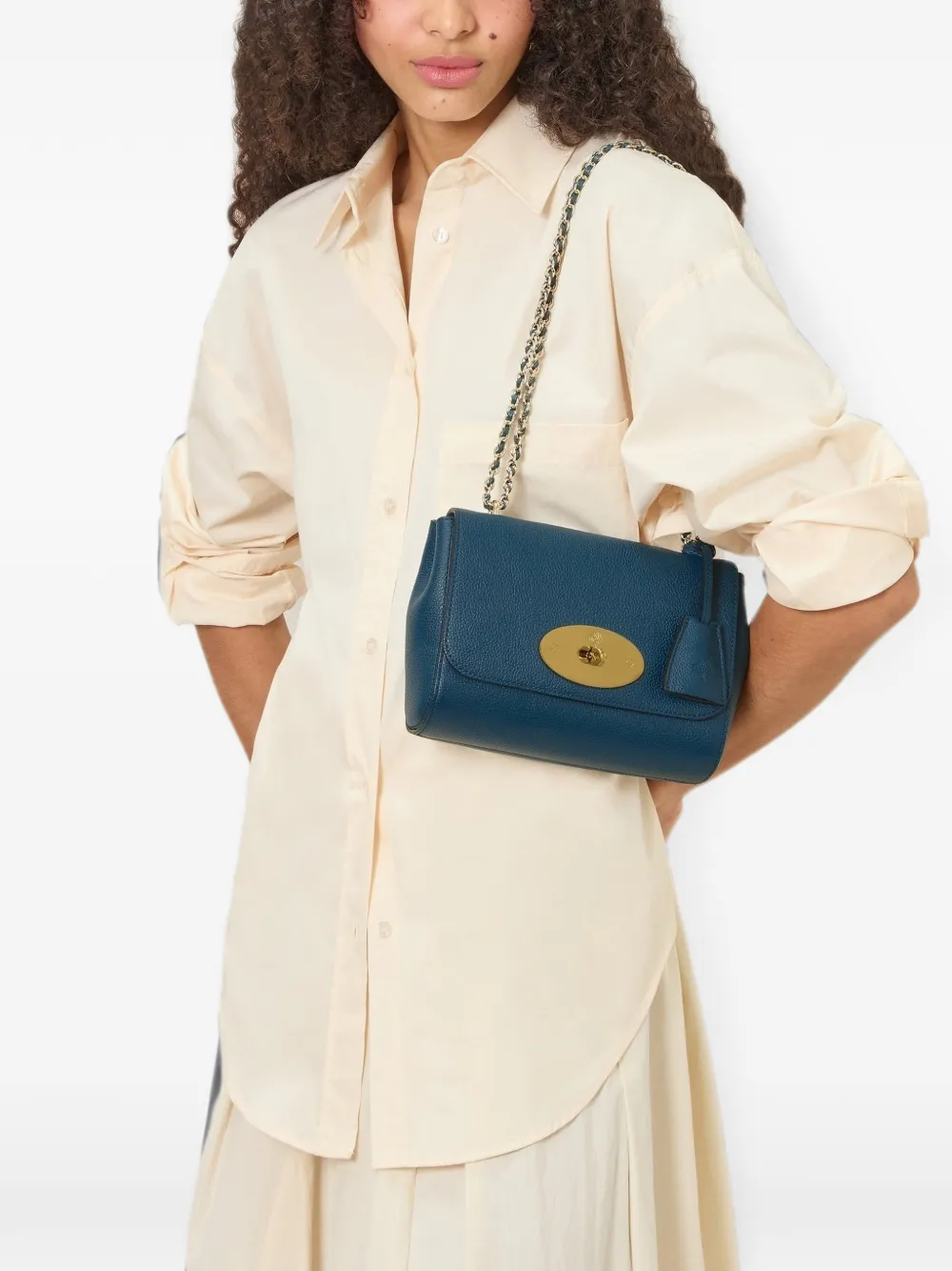 Mulberry Kleine Lily schoudertas met bewerkt effect Blauw