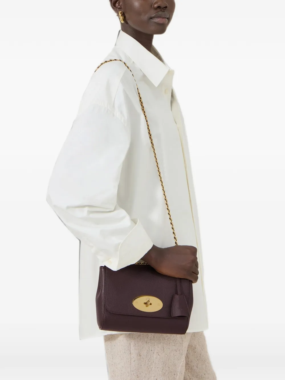 Mulberry Lily grained leather shoulder bag - Purple
