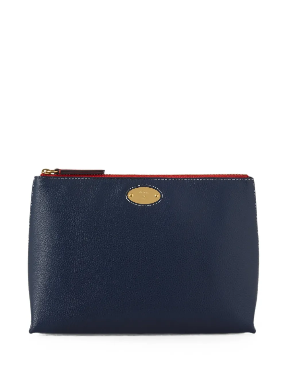 Mulberry small logo-plaque cosmetic pouch - Blu