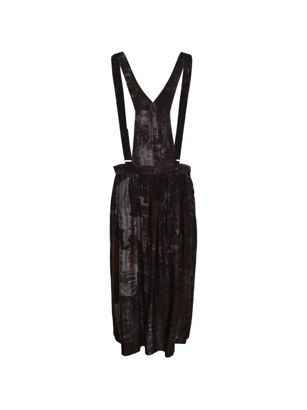 Y's shoulder-strap gathered maxi skirt - Nero