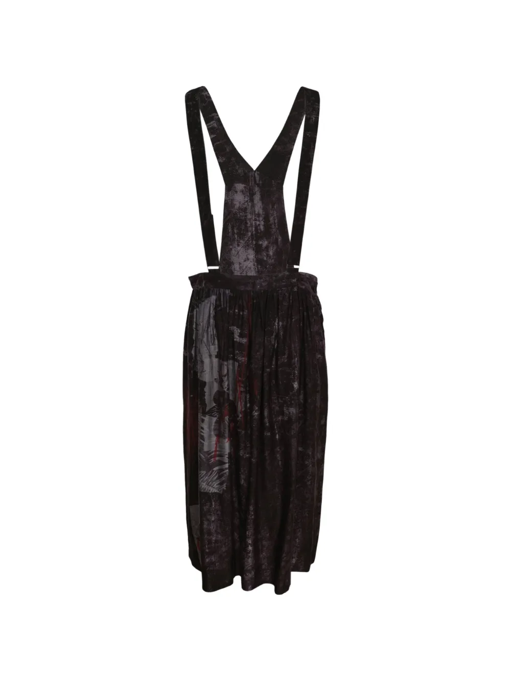 Y's shoulder-strap gathered maxi skirt - Nero
