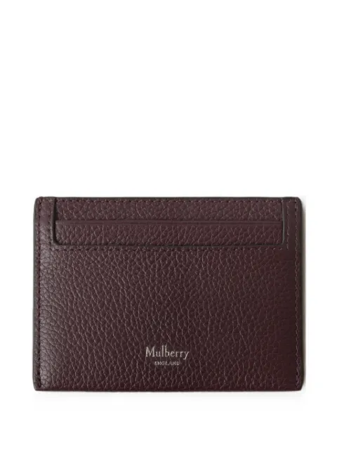 Mulberry grained leather card holder