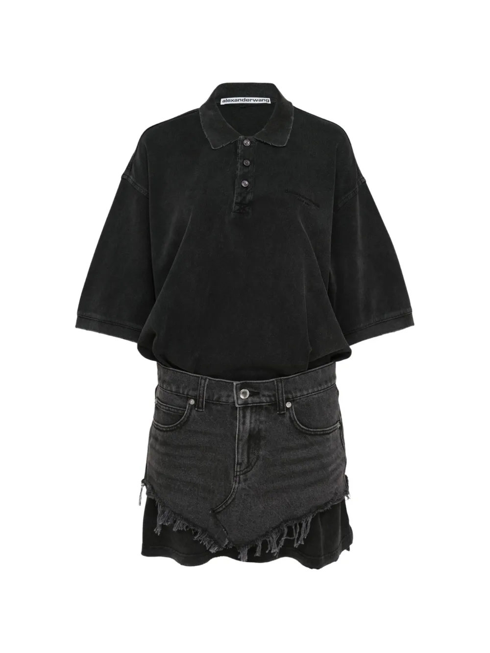 Alexander Wang Ausgefranstes Minikleid - Grau