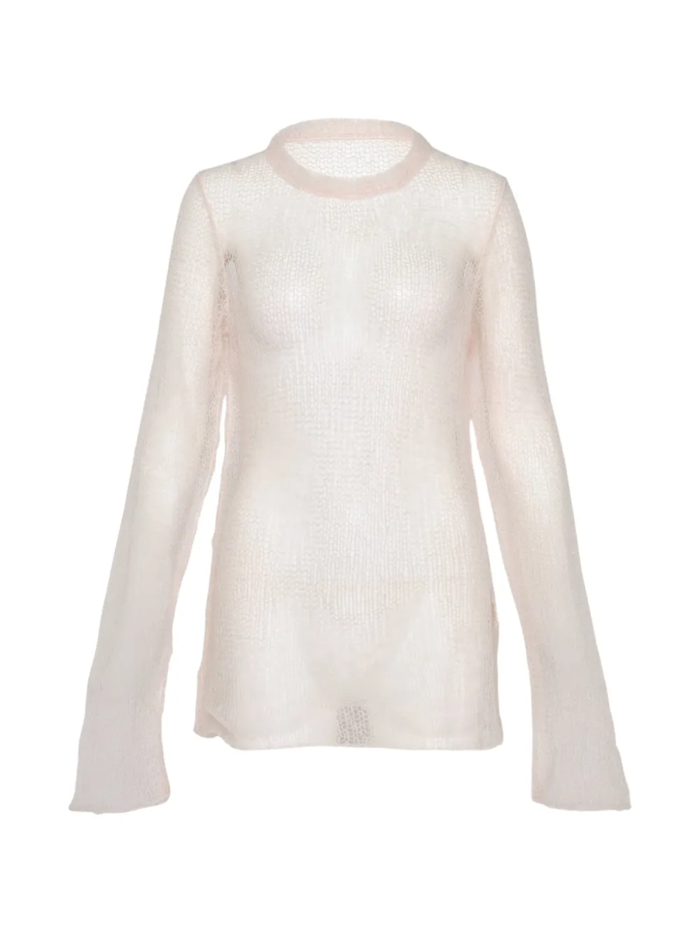 Yohji Yamamoto open-knit long-sleeve sweater - Rosa
