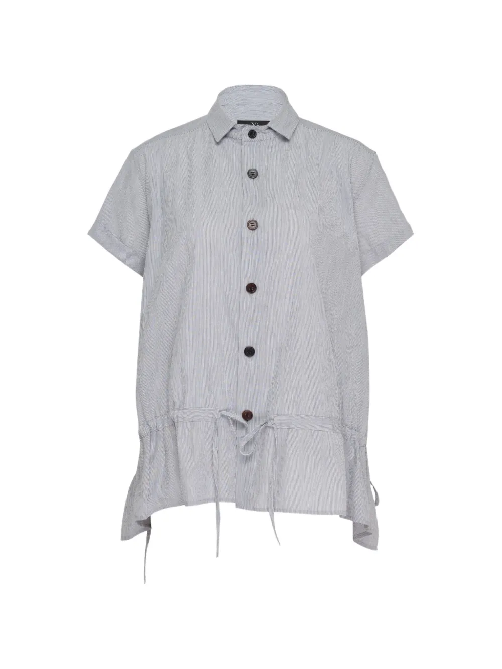 Y's gather-detail drawstring blouse - Grey