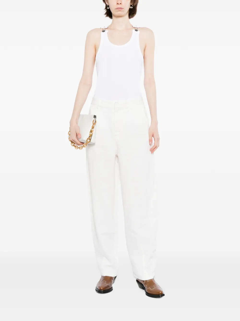 LESS Broek met curvy-fit Wit