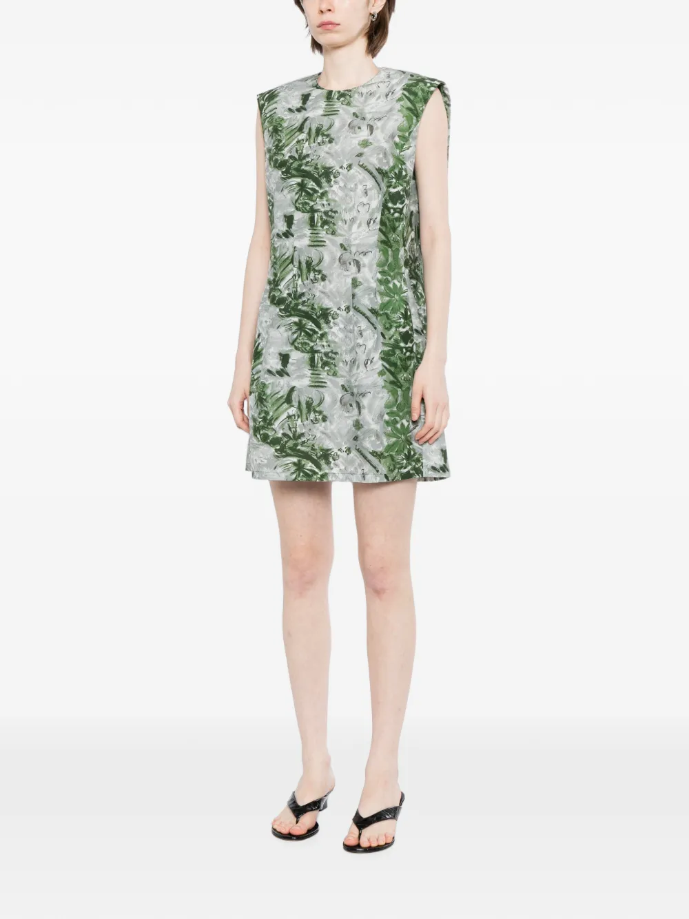 JNBY Jurk met handgeschilderde bloemenprint Grijs