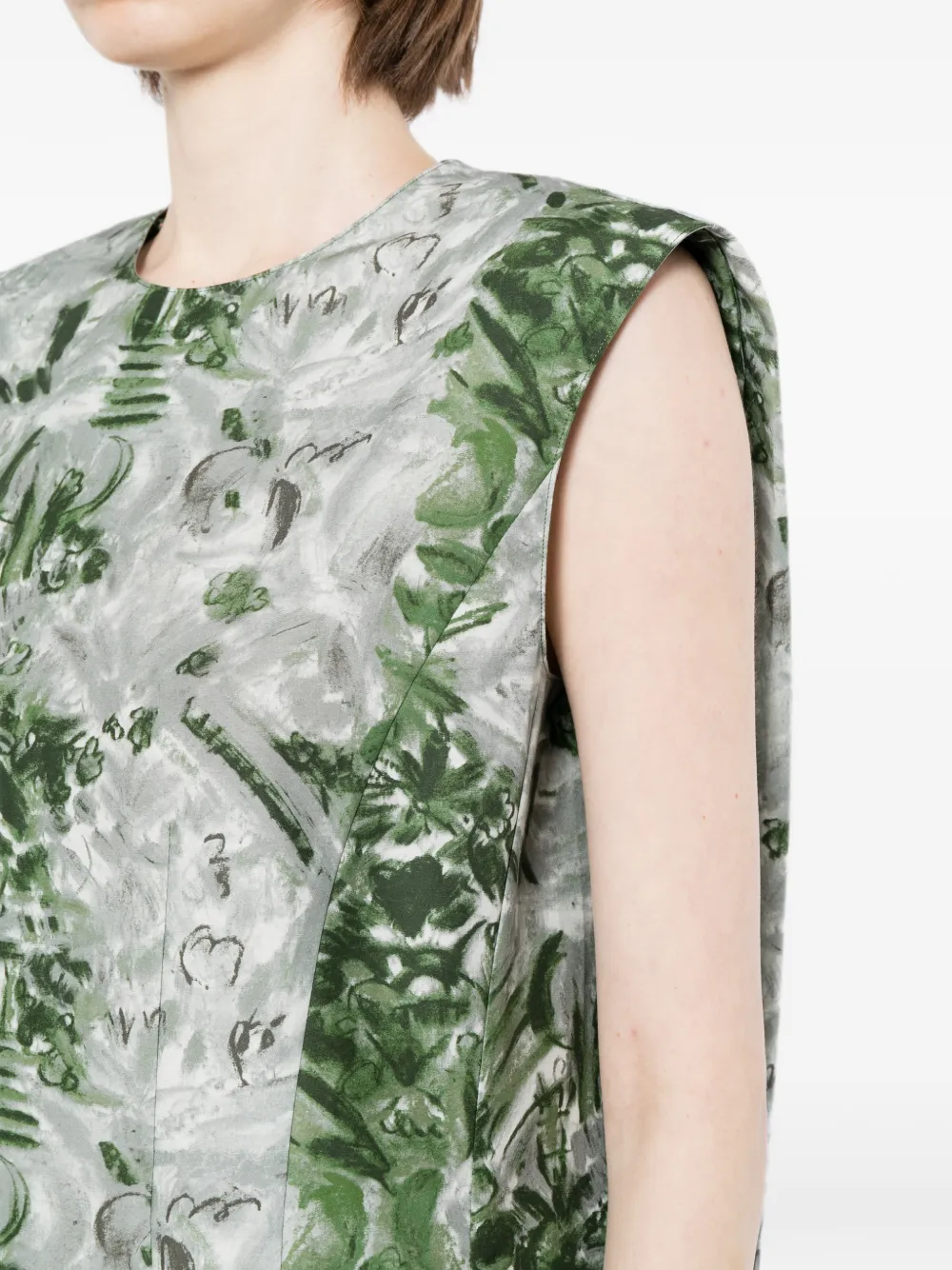 JNBY Jurk met handgeschilderde bloemenprint Grijs