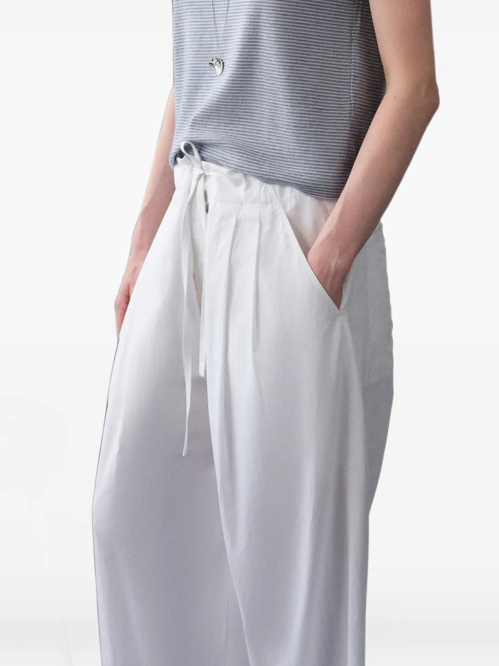 LESS Katoenen broek met rechte pijpen Wit