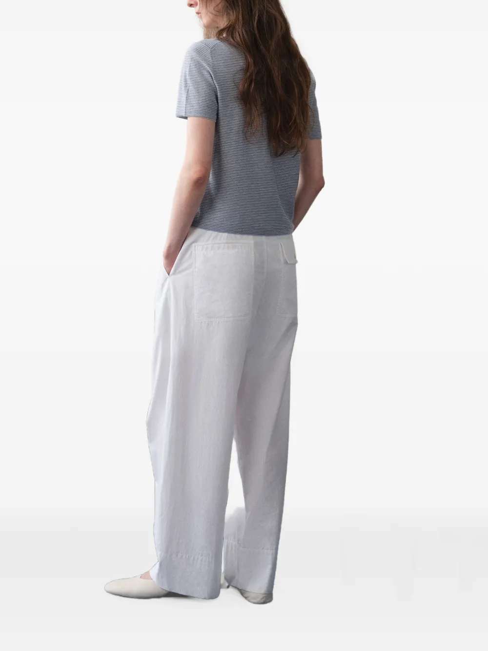 LESS Katoenen broek met rechte pijpen Wit