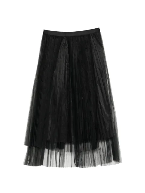 JNBY sheer mesh pleated midi skirt