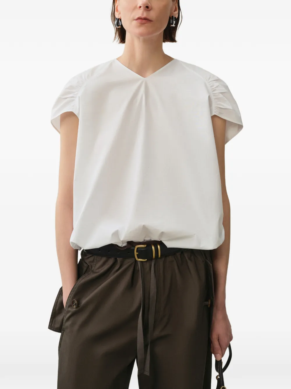 LESS Blusa smanicata - Bianco