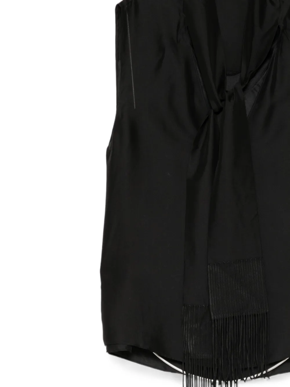 LESS silk tie blouse Zwart