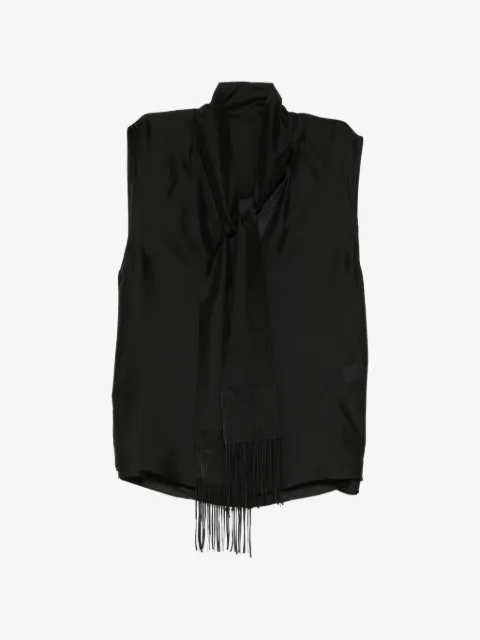 LESS blouse en soie à détail noué