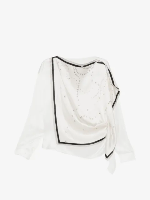 JNBY blusa drapeada con perlas estampadas