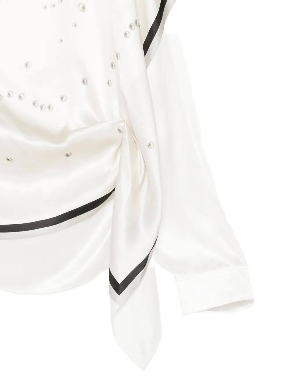 JNBY Gedrapeerde blouse met parel-print Wit