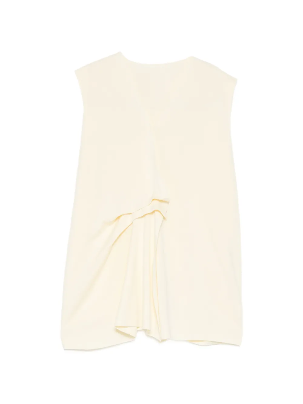 Jnby Pleated V-neck Vest In Neutral