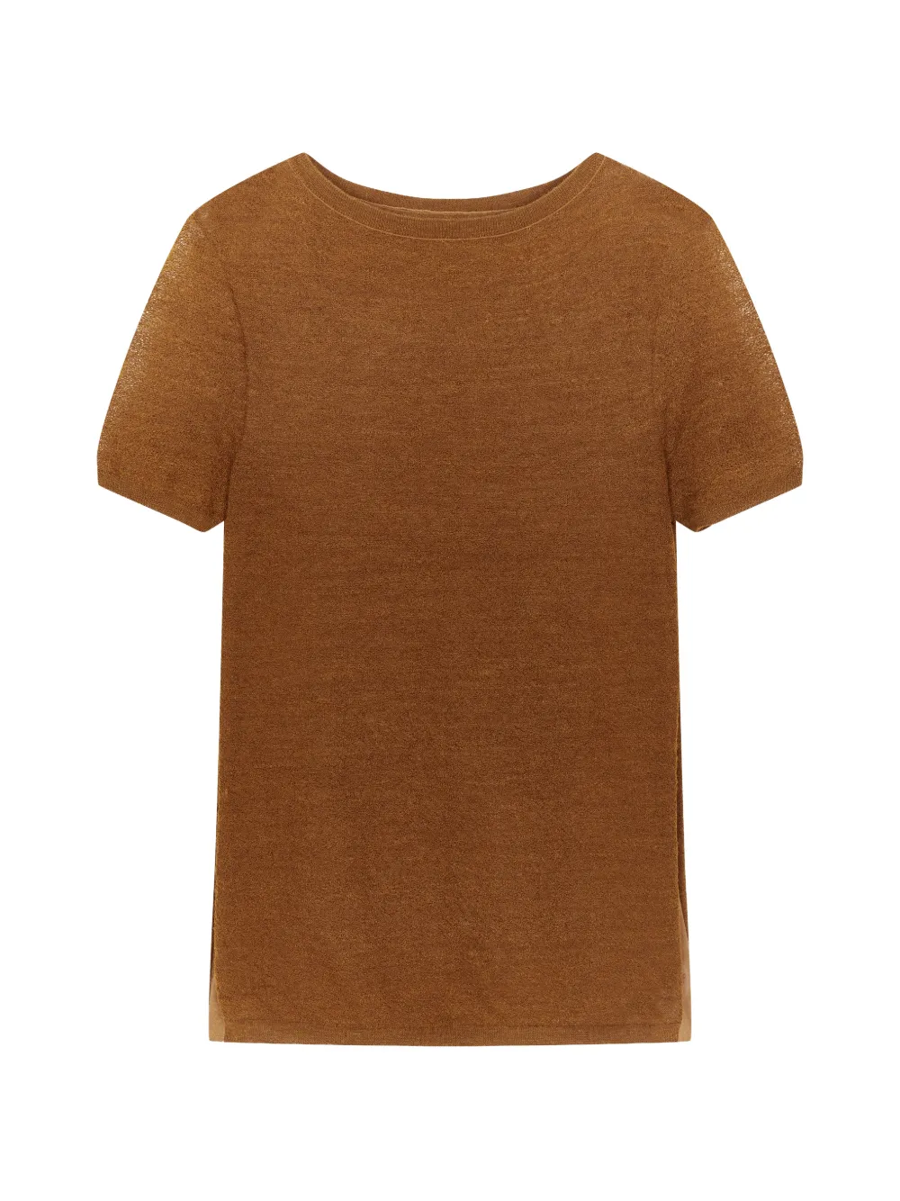 LESS T-Shirt mit rundem Ausschnitt - Braun
