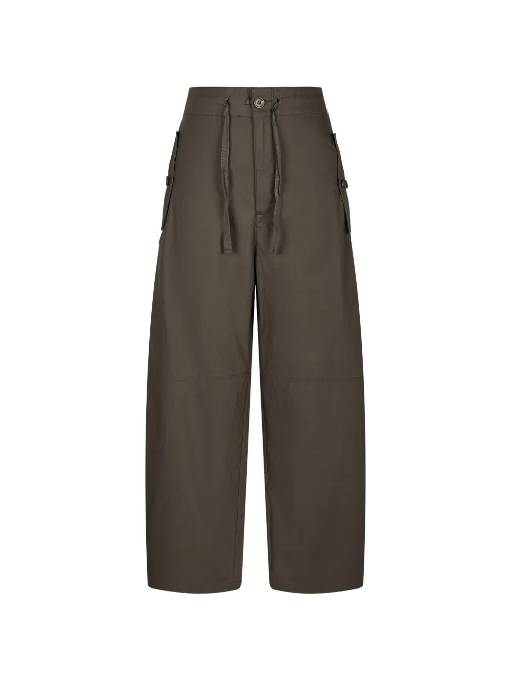 LESS Katoenen broek met barrelpijpen Bruin