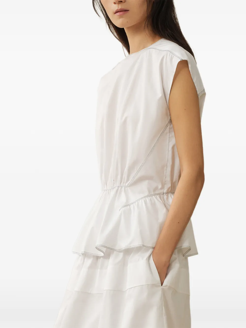 LESS peplum-hem blouse - Bianco