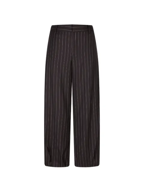 CROQUIS pinstripe curved-leg trousers