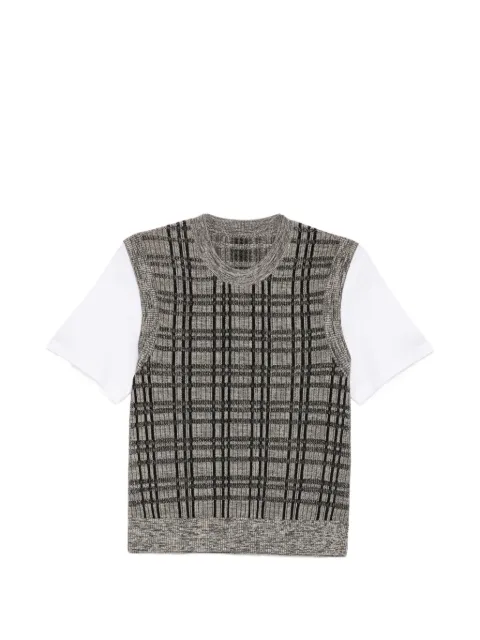 LESS plaided layered-effect T-shirt