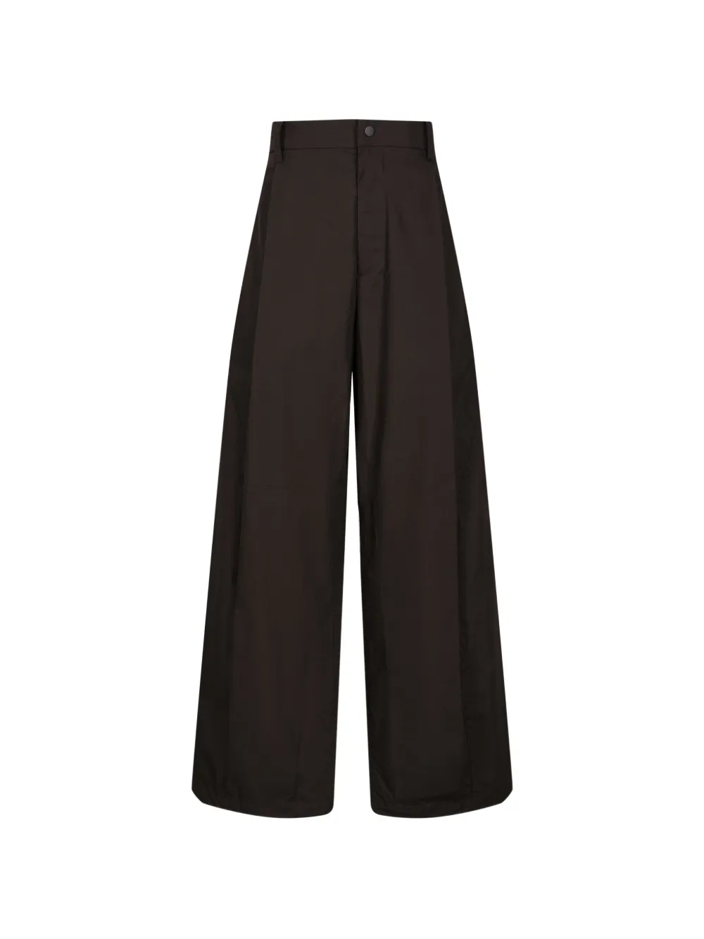 CROQUIS curved-leg poplin trousers - Marrone