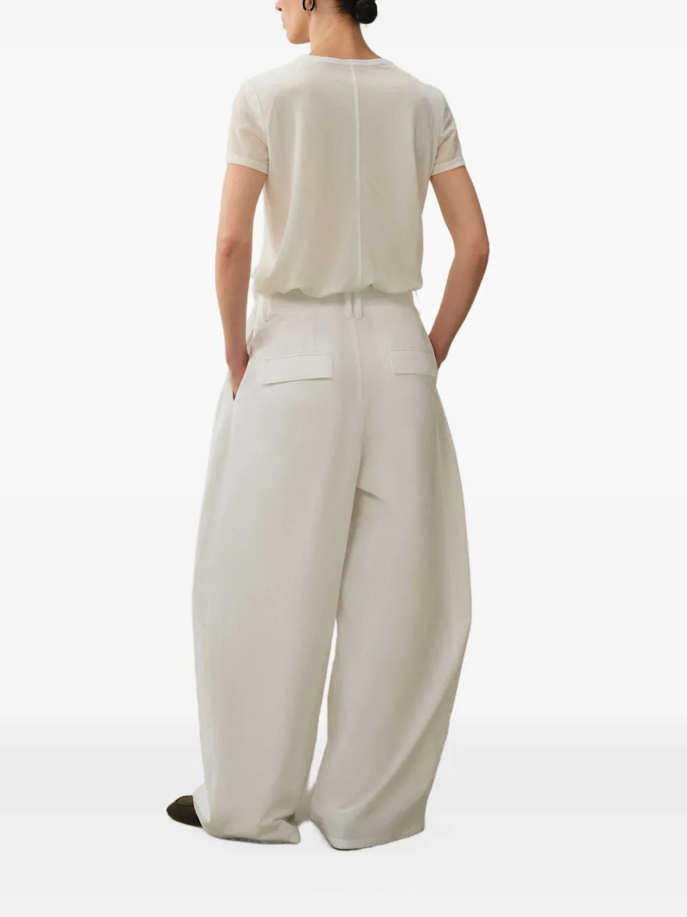 LESS Broek met wijde pijpen Wit