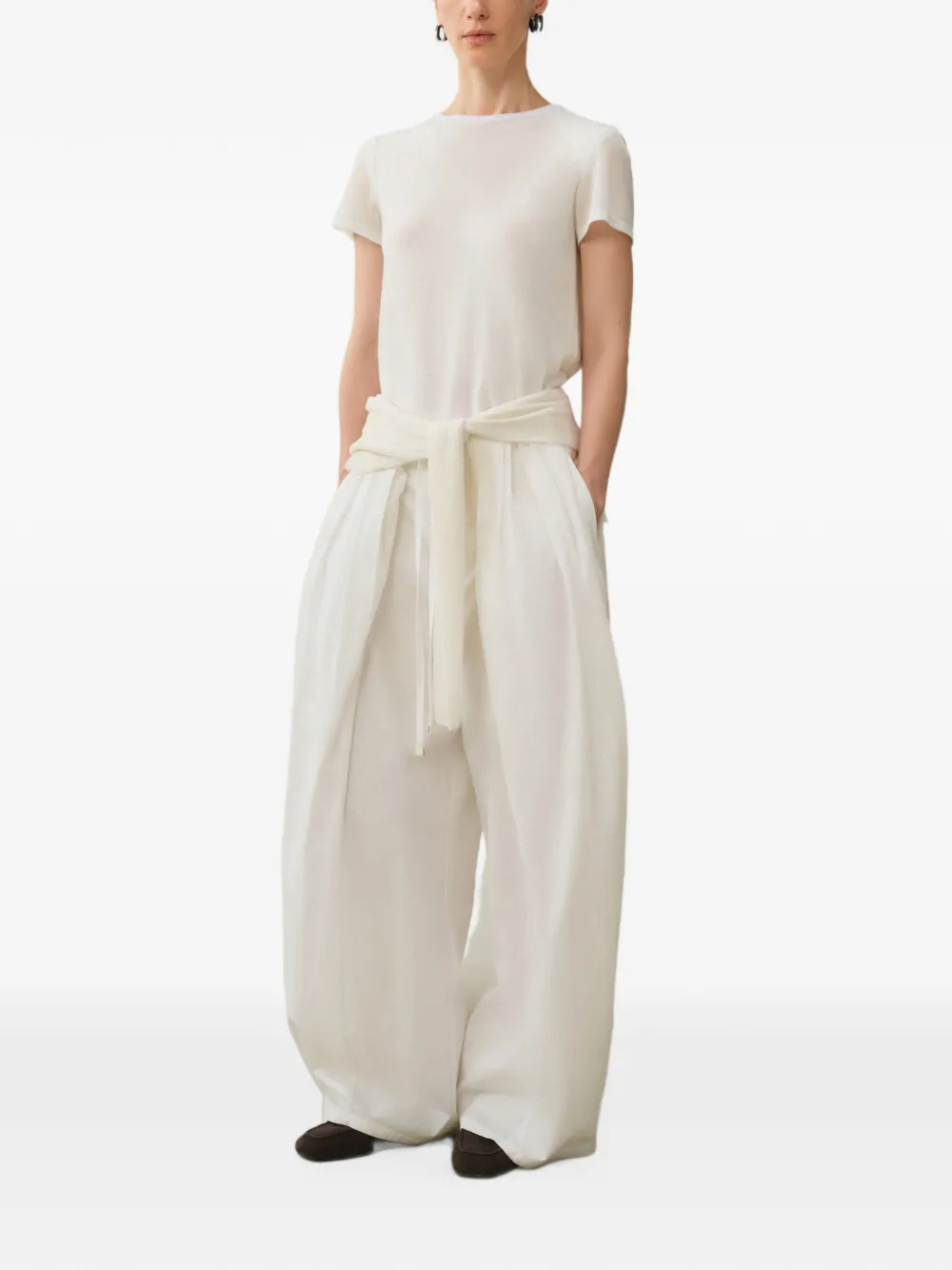 LESS Broek met wijde pijpen Wit