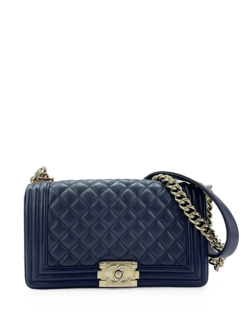 CHANEL Pre-Owned 2016 Boy Chanel quilted shoulder bag - Blu