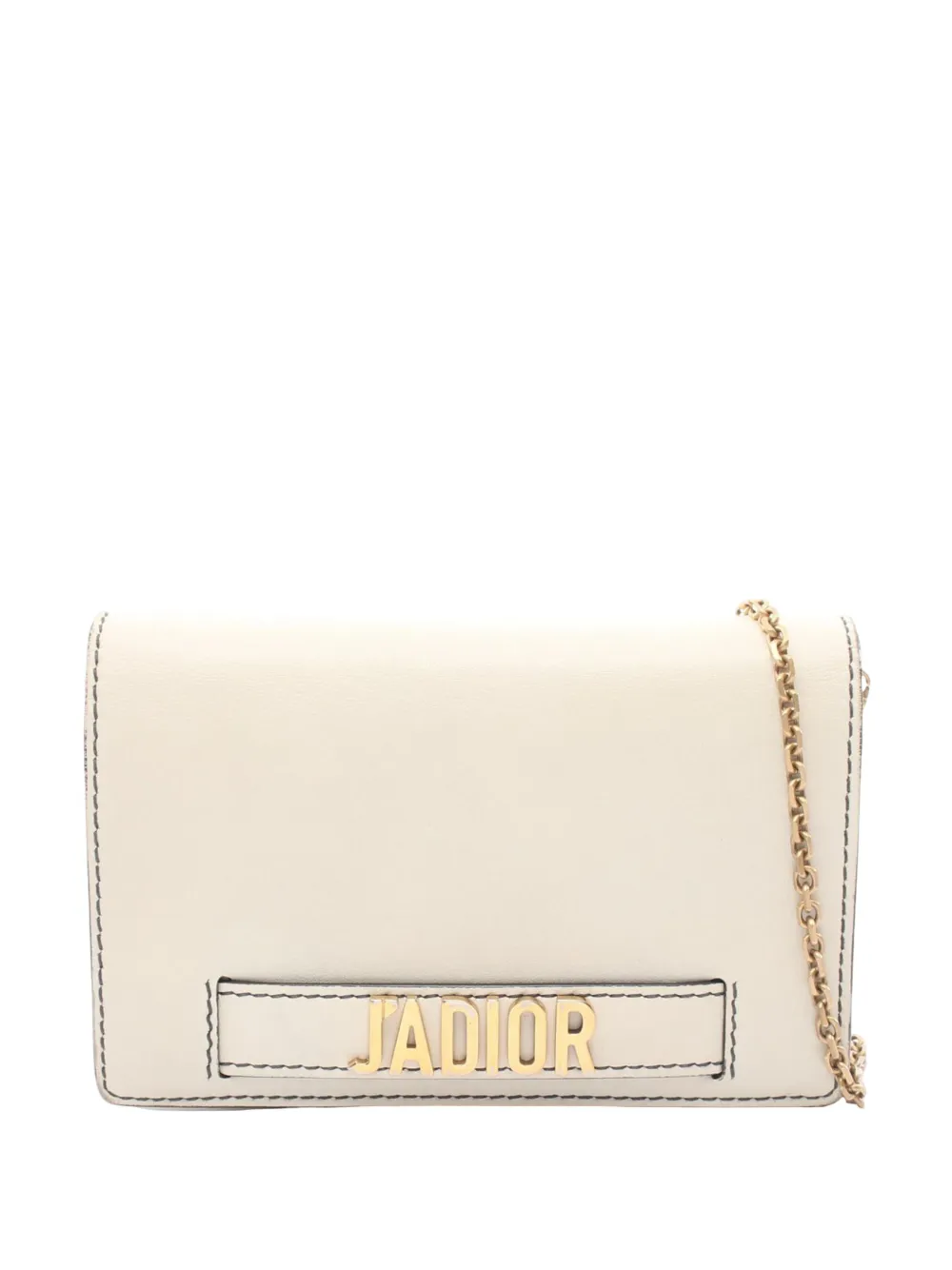 Christian Dior Pre-Owned 2000-2026 Calfskin JAdior Wallet On Chain crossbody bag - White