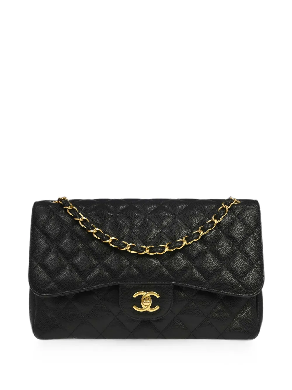 CHANEL Pre-Owned 2017 Jumbo Classic double flap shoulder bag - Black