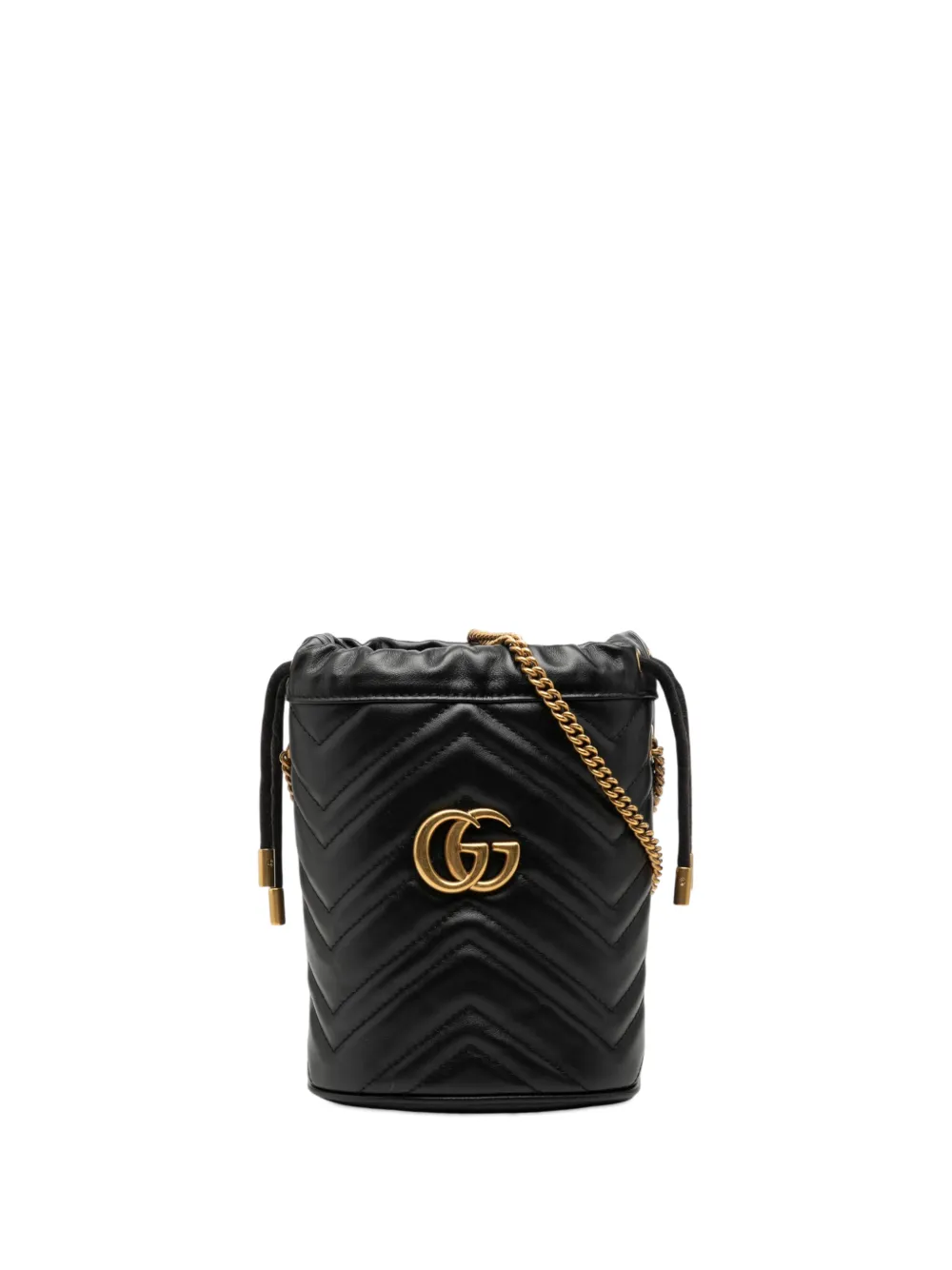 Gucci Pre-Owned 2016-2026 kleine GG Marmont Beuteltasche aus Matelassé-Leder - Schwarz
