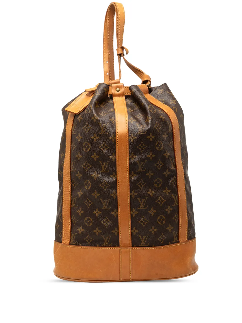 Pre-owned Louis Vuitton 1990 Monogram Randonnee Gm Backpack In Brown