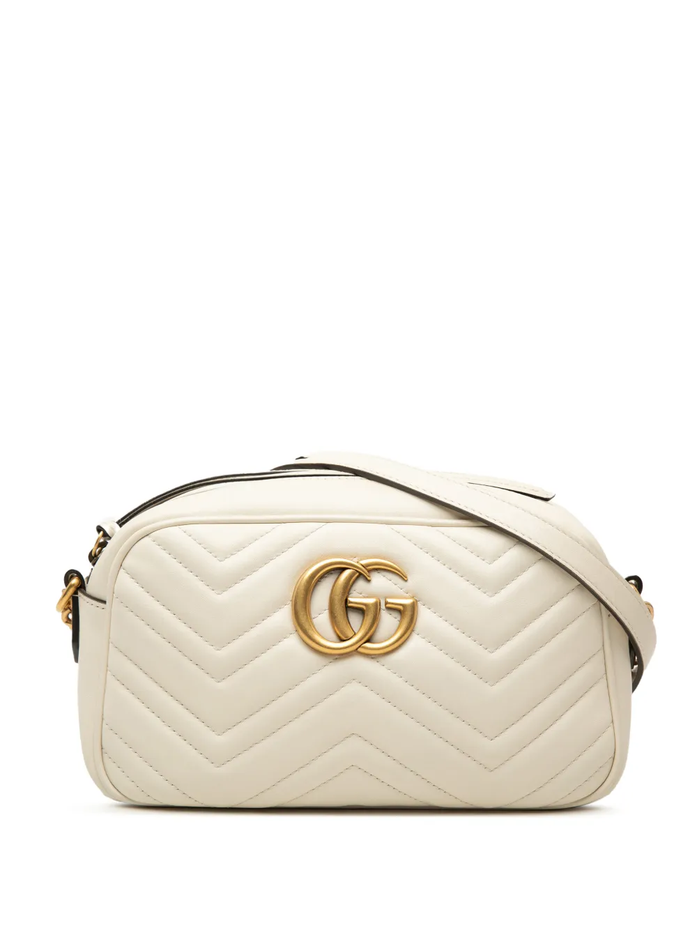 Gucci Pre-Owned Borsa a tracolla GG Marmont piccola in pelle matelassé 2016-2026 - Bianco