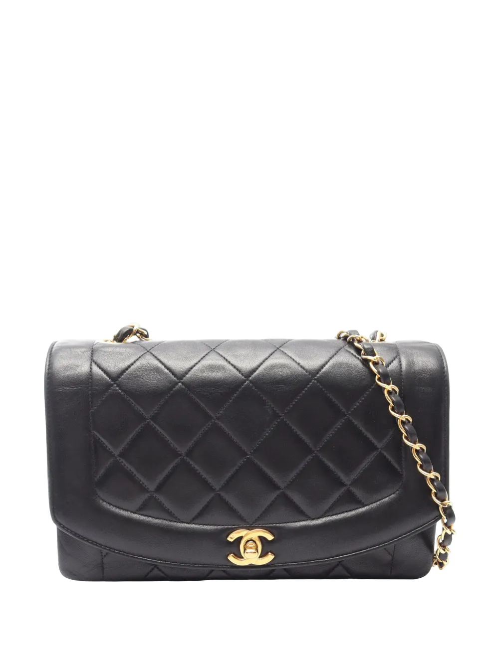 CHANEL Pre-Owned 1994-1996 Medium Lambskin Diana Flap crossbody bag - Black