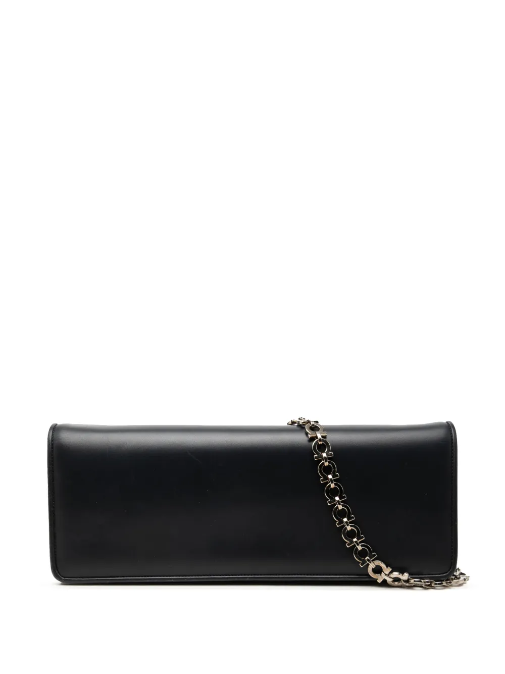 Ferragamo Pre-Owned Borsa a spalla in pelle di vitello liscia con catena 2010-2026 - Nero