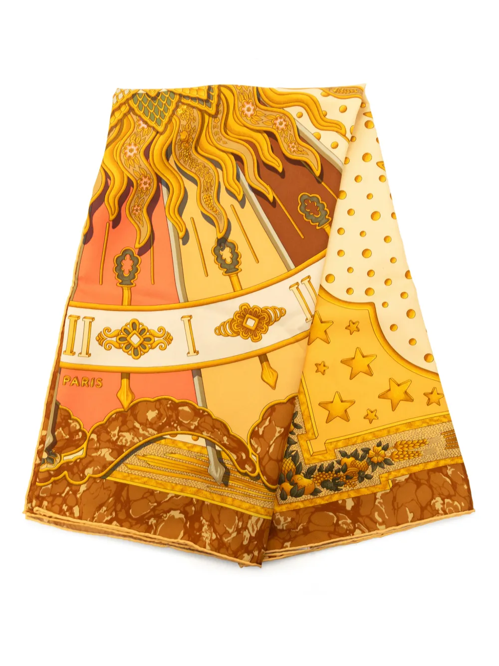 Hermès Pre-Owned 1980-2000 Carpe Diem Carre Seidenschal 90cm - Gold