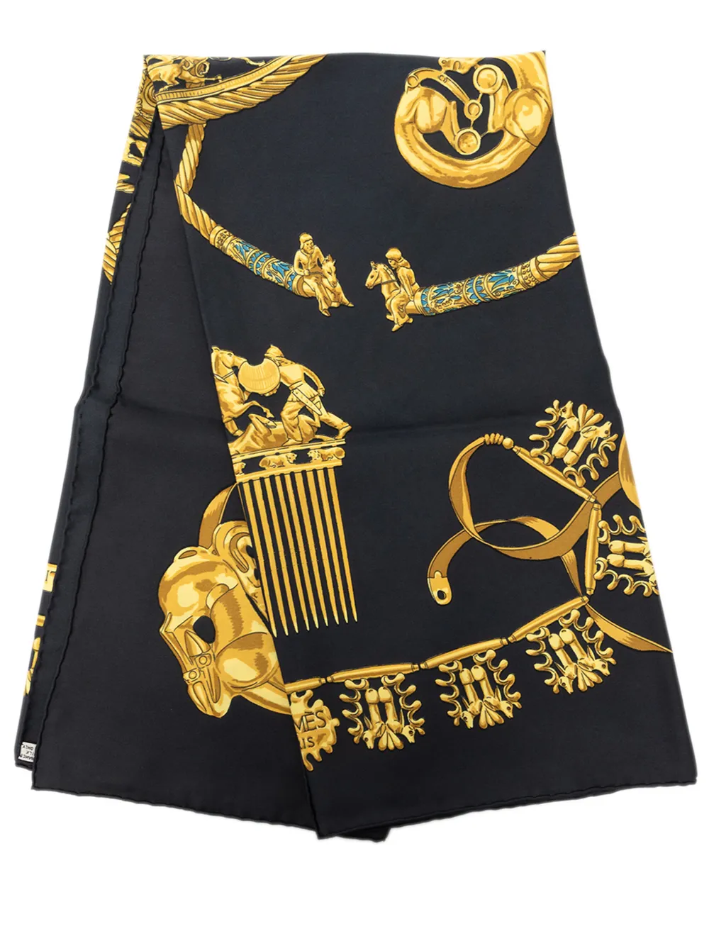 Hermès Pre-Owned 2000-2026 Les Cavaliers D Or Seidenschal 90cm - Schwarz
