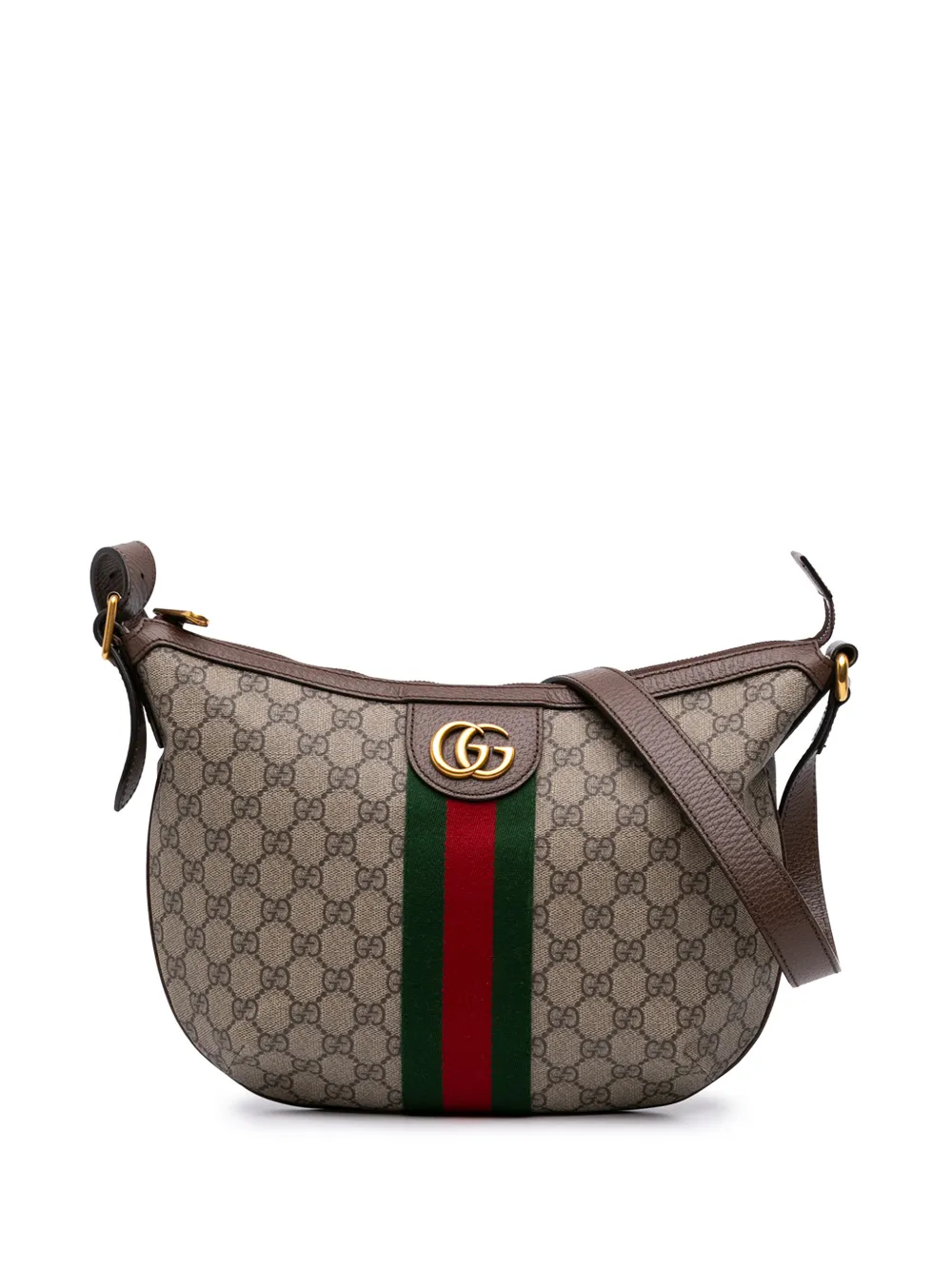 Gucci Pre-Owned 2016-2026 kleine GG Supreme Web Ophidia Umhängetasche - Nude