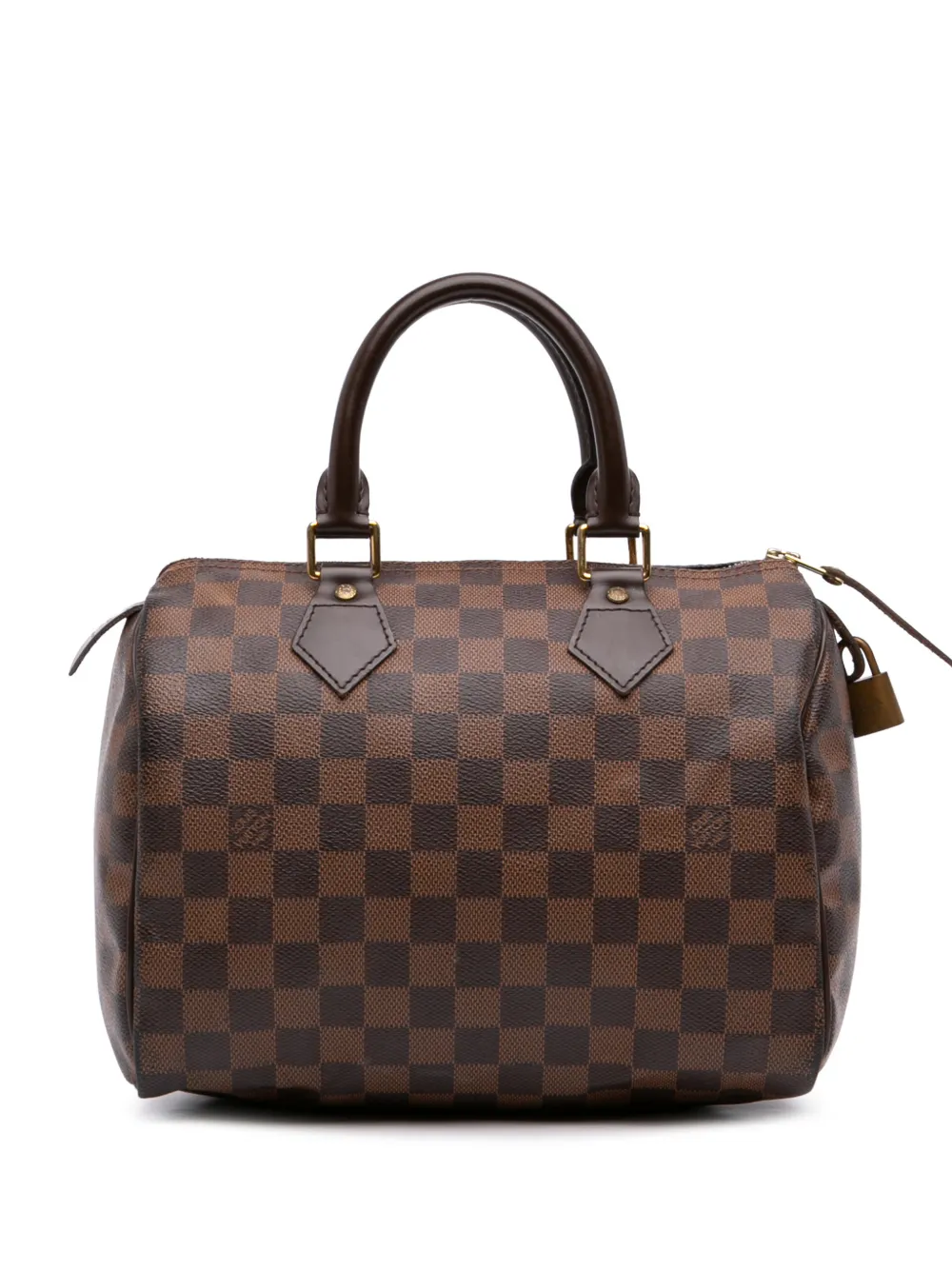 Louis Vuitton Pre-Owned Borsa Speedy 25 Boston in tela Damier Ebène 2014 - Marrone