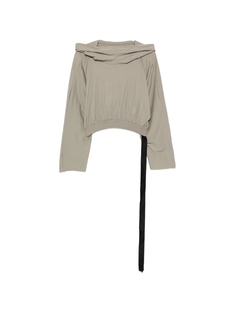 Rick Owens DRKSHDW gathered crop hoodie - Grau