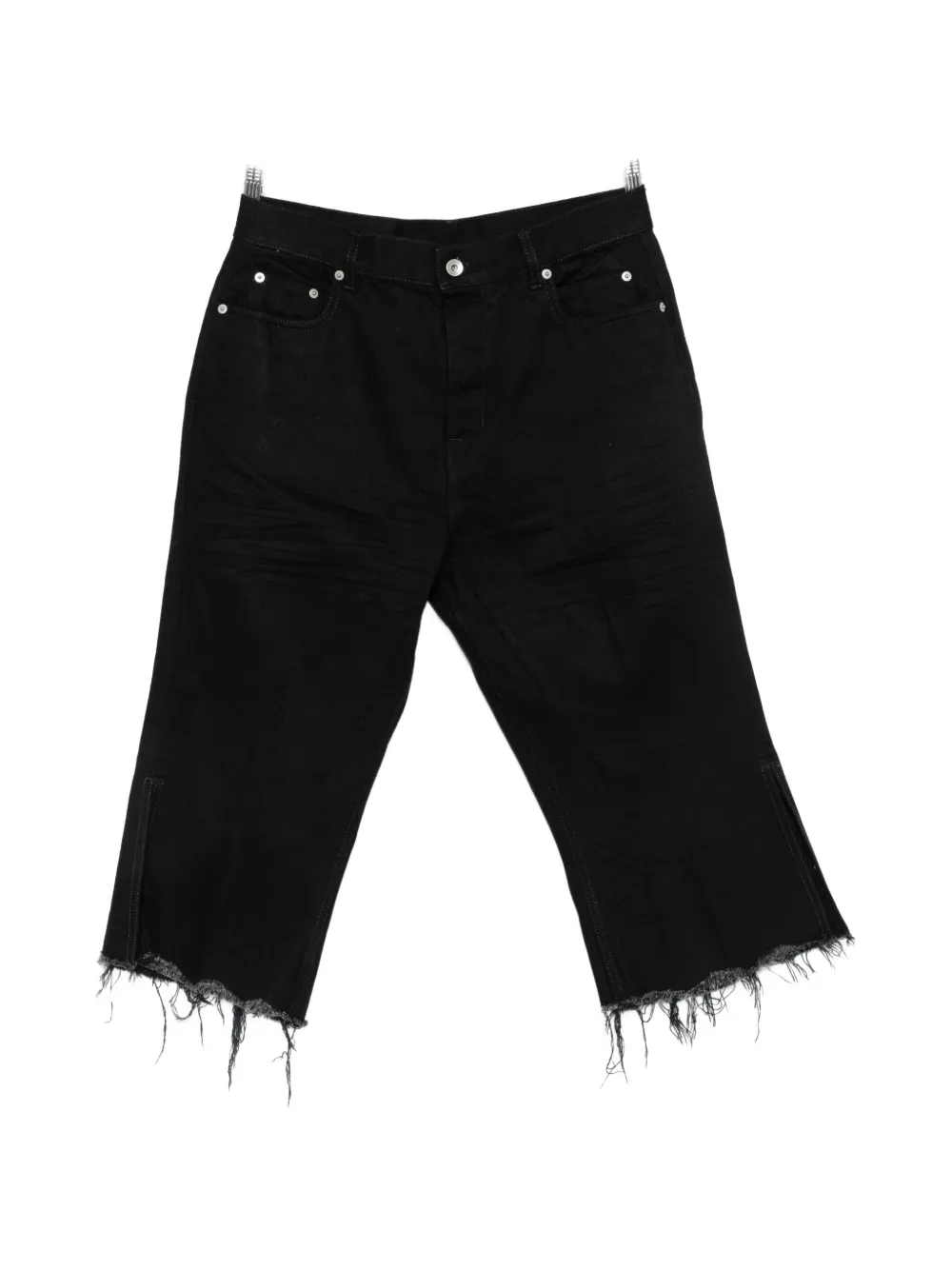 Rick Owens Bolan Cutoffs raw-cut denim shorts - Schwarz