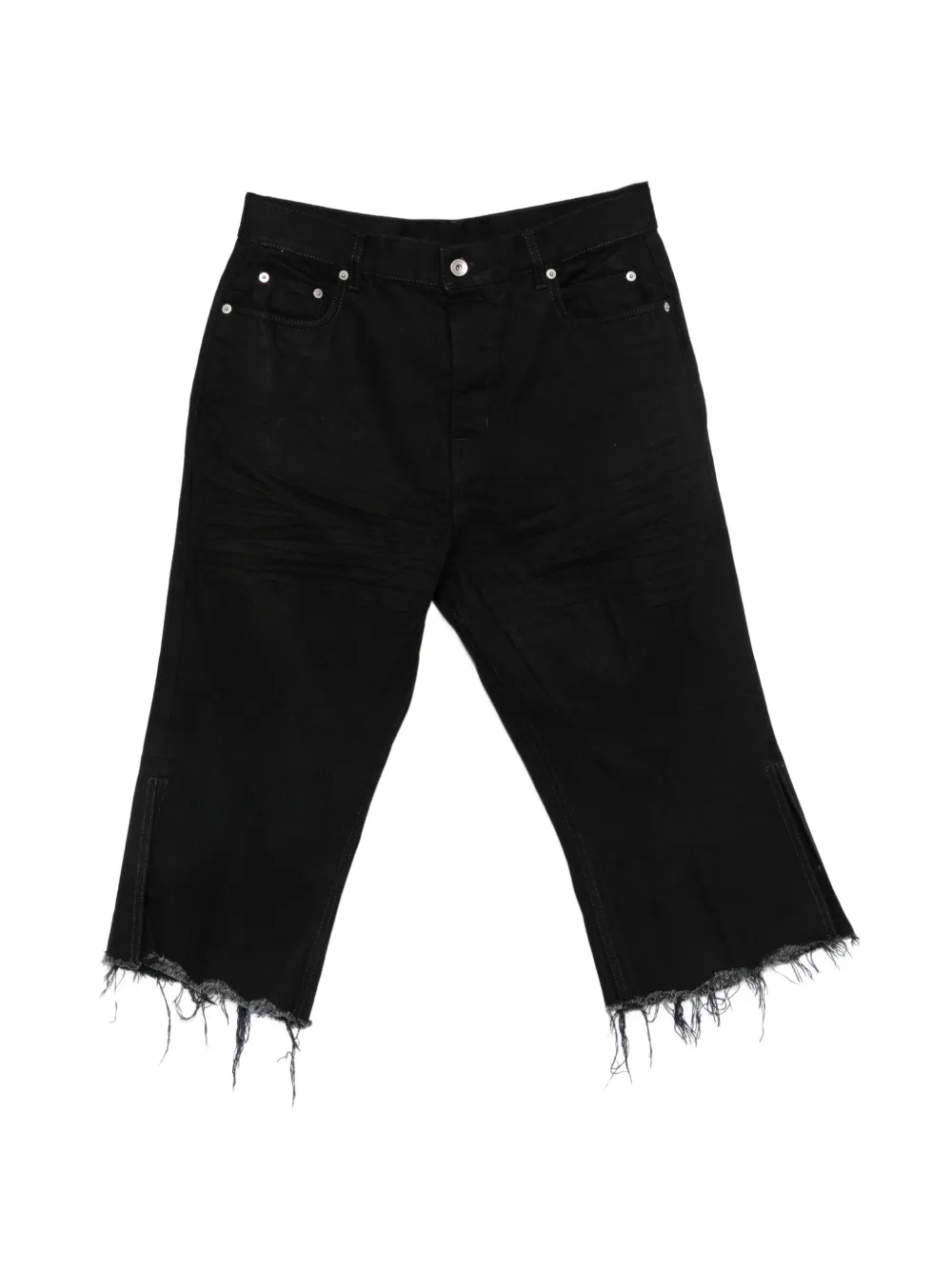 Rick Owens Bolan Cutoffs raw-cut denim shorts - Schwarz