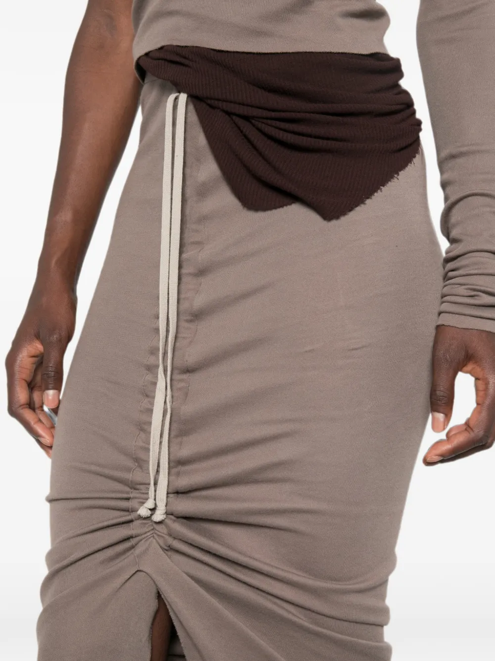 Rick Owens Edfu maxi-rok met trekkoord Grijs